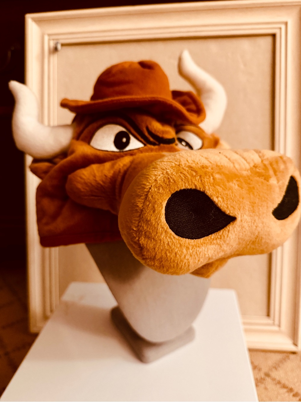 Vintage TeamHeads plush Texas Longhorns Bevo mascot novelty hat / cap